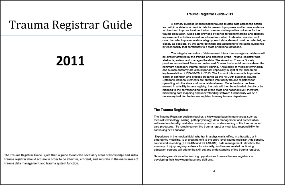 Kansas; Trauma Registrar Guide