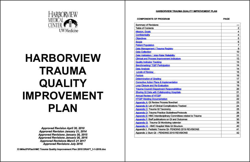 Harborview; Trauma Quality Improvement Plan